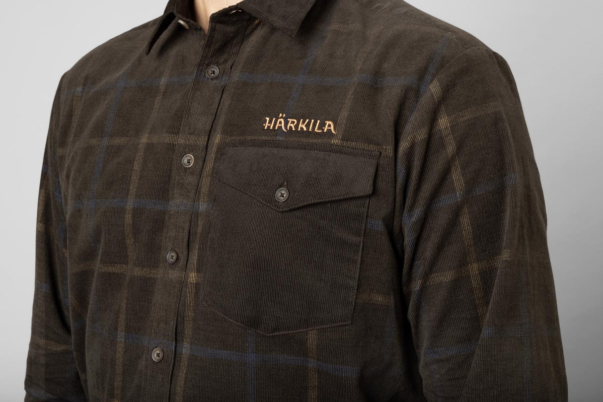 Härkila Kaldfjord Corduroy Check Skjorte - Herre - Shadow Brown