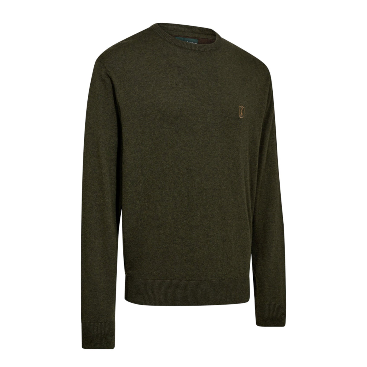 Deerhunter Harrington Strik O-Neck - Herre - Forest Ember Melange