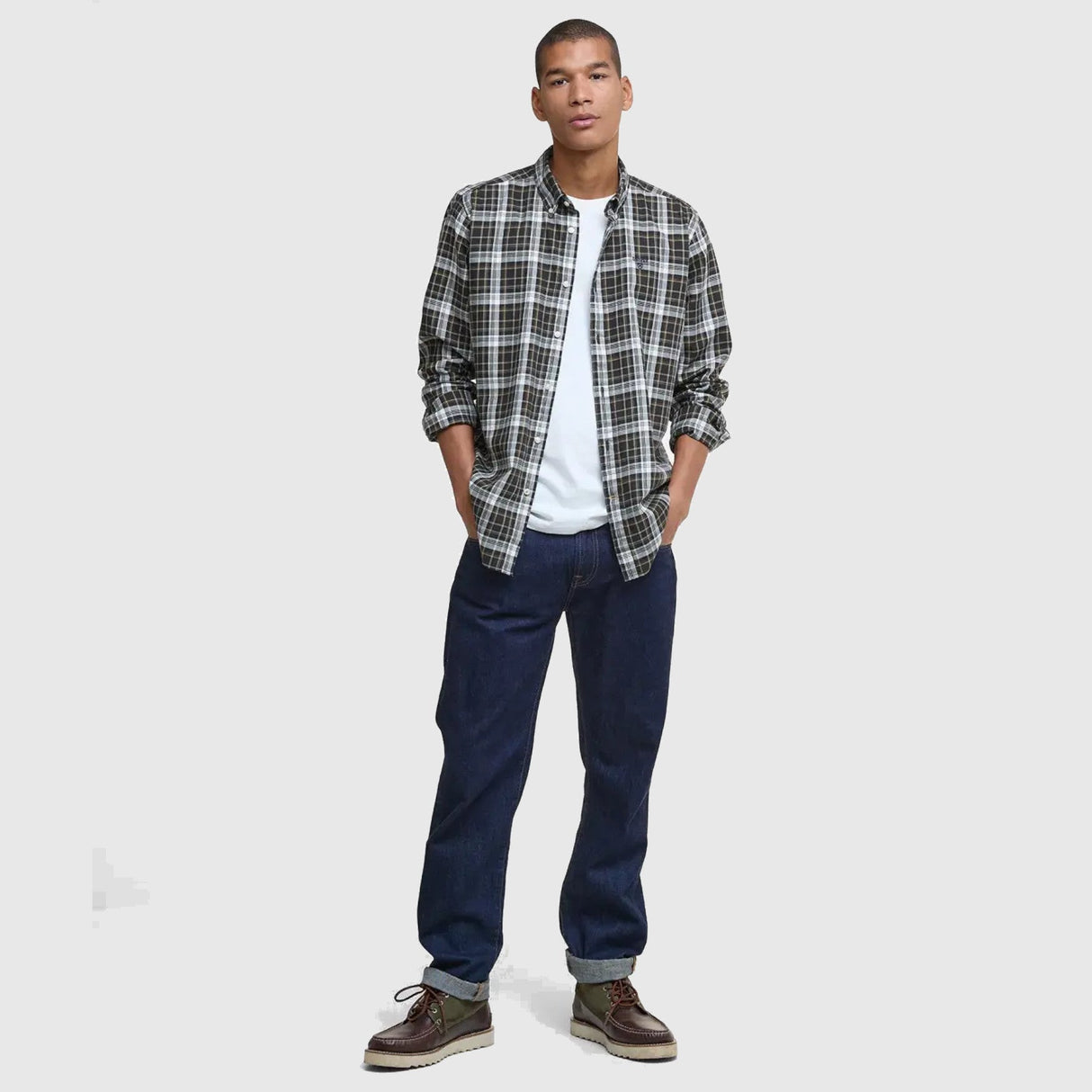 Barbour Mosswood Tailored Checked Skjorte - Herre - Olive