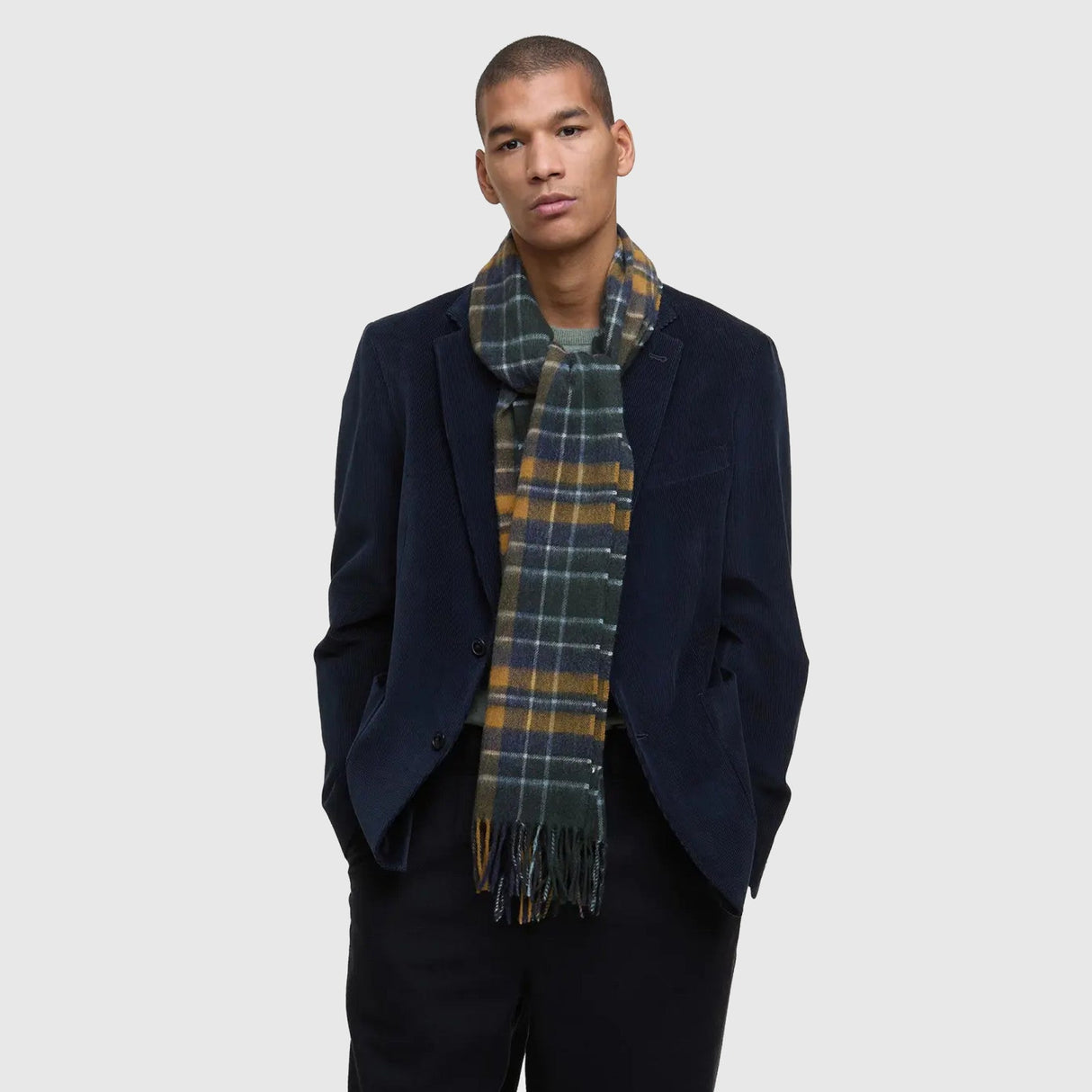 Barbour New Check Tartan Halstørklæde - Unisex - Forest/Bronze Brown