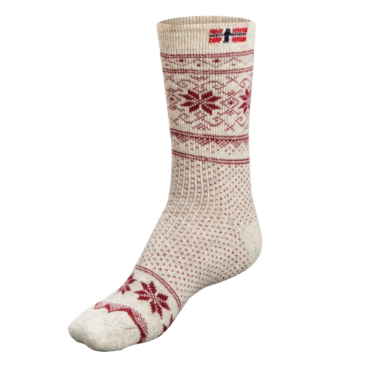 Nordhunt Norwegian Uldsok - Unisex - Hvid/Rød