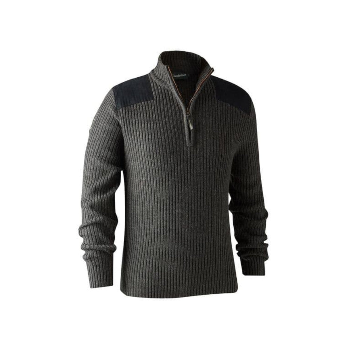 Deerhunter Rogaland Strik med lynlås hals - Herre - Dark Grey melange