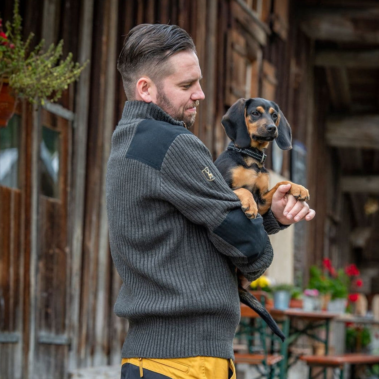 Deerhunter Rogaland Strik med lynlås hals - Herre - Dark Grey melange