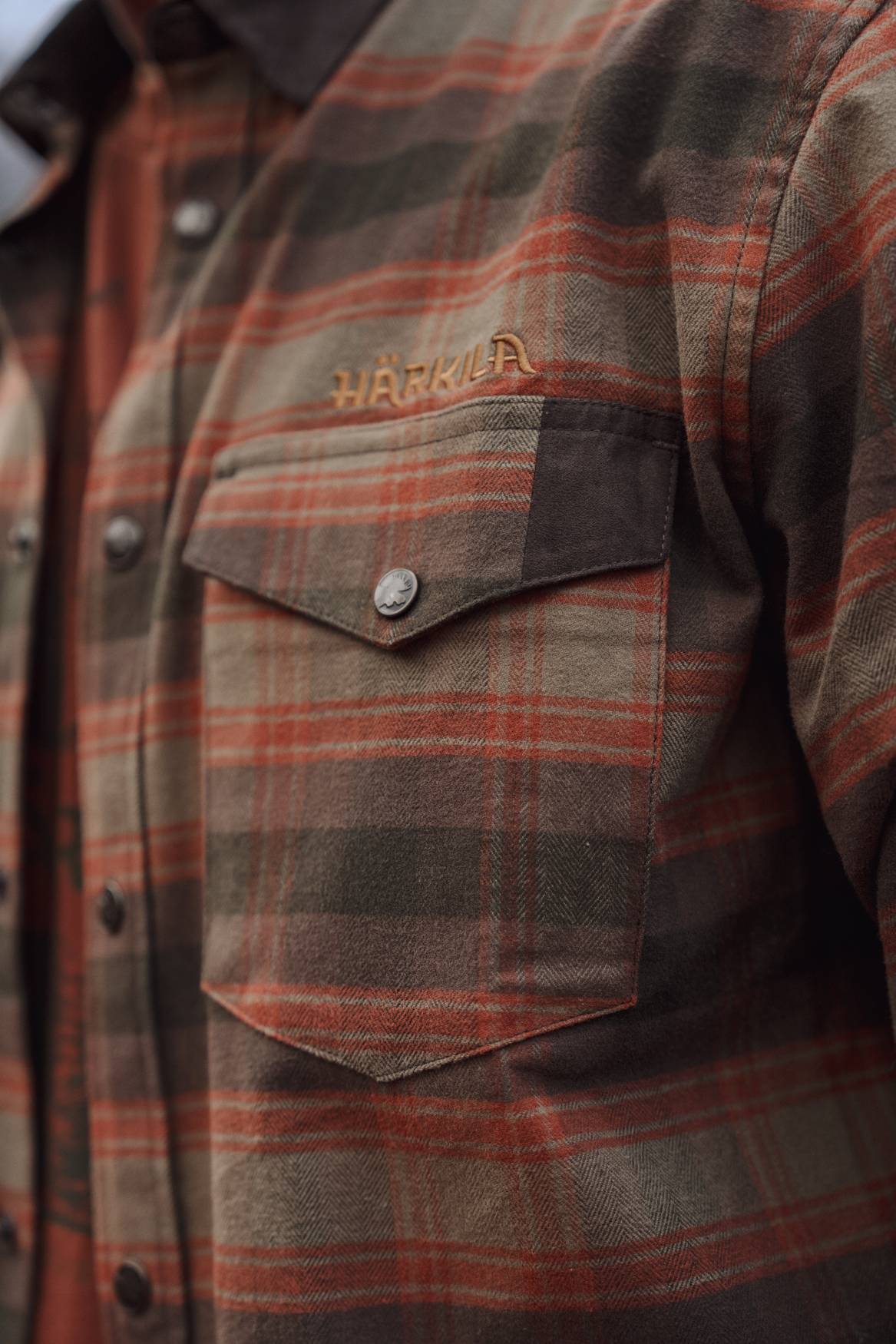 Härkila Aivak L/S Skjorte Herre - Autumn Orange Check