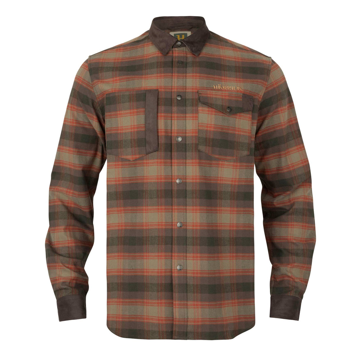 Härkila Aivak L/S Skjorte Herre - Autumn Orange Check
