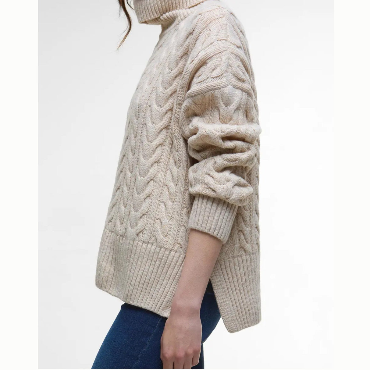 Barbour Embleton Rullekrave Strik - Dame - Birch