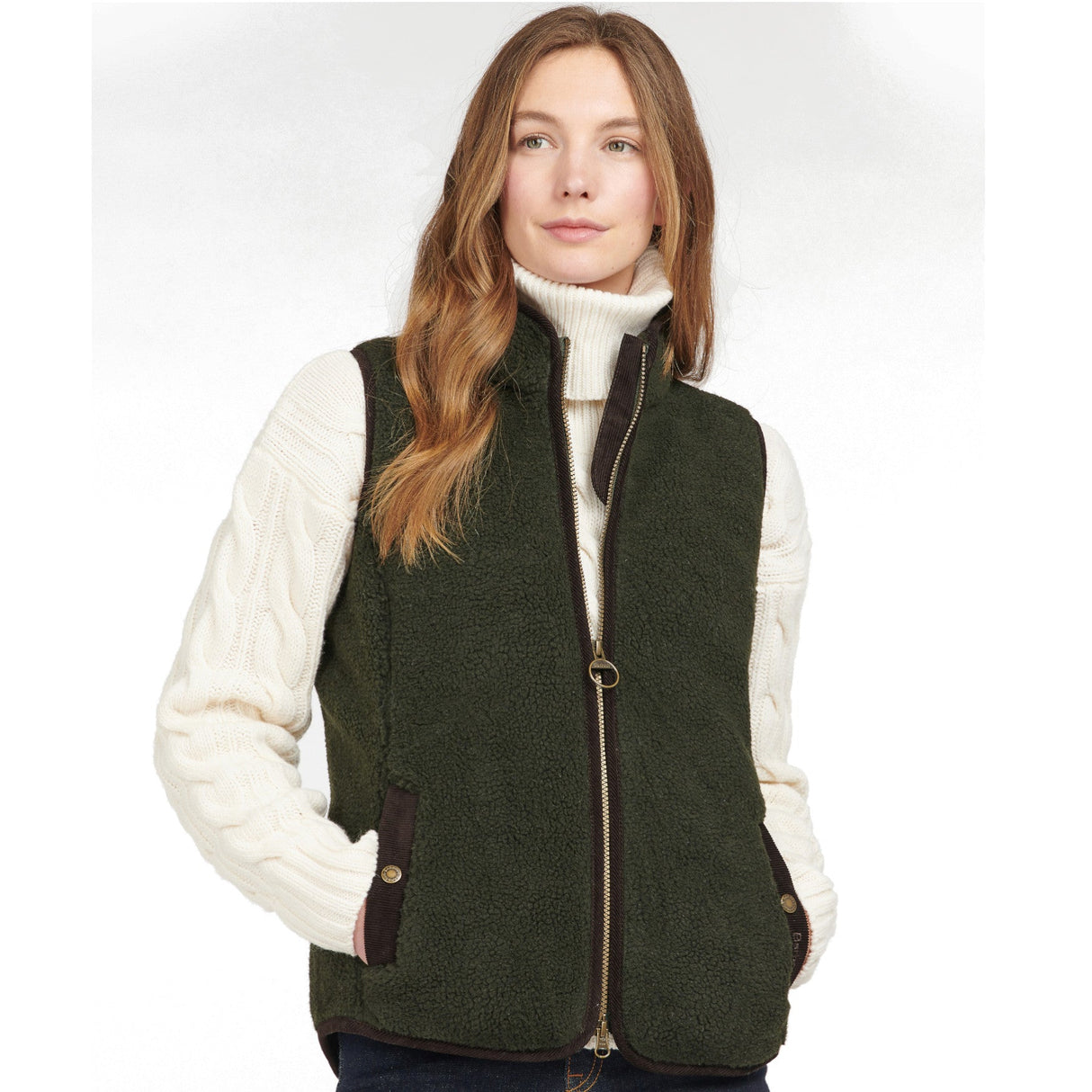 Barbour Burford Fleecevest - Dame - Olive