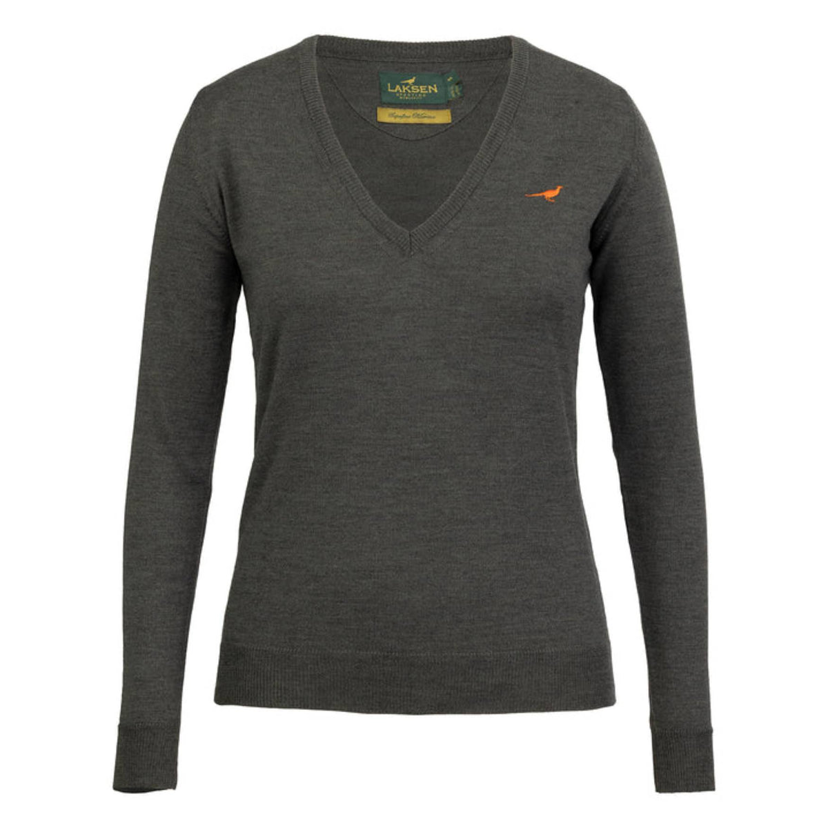 Laksen Camilla V-Neck Strik - Dame - Loden Green