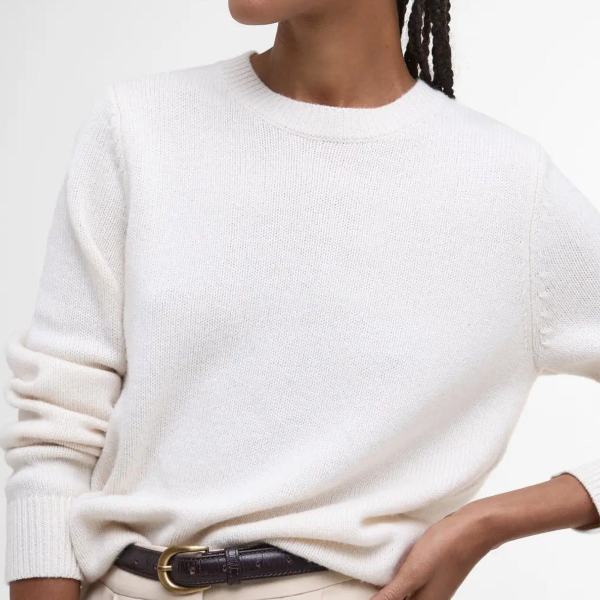 Barbour Woodhouse Strik - Dame - Ecru