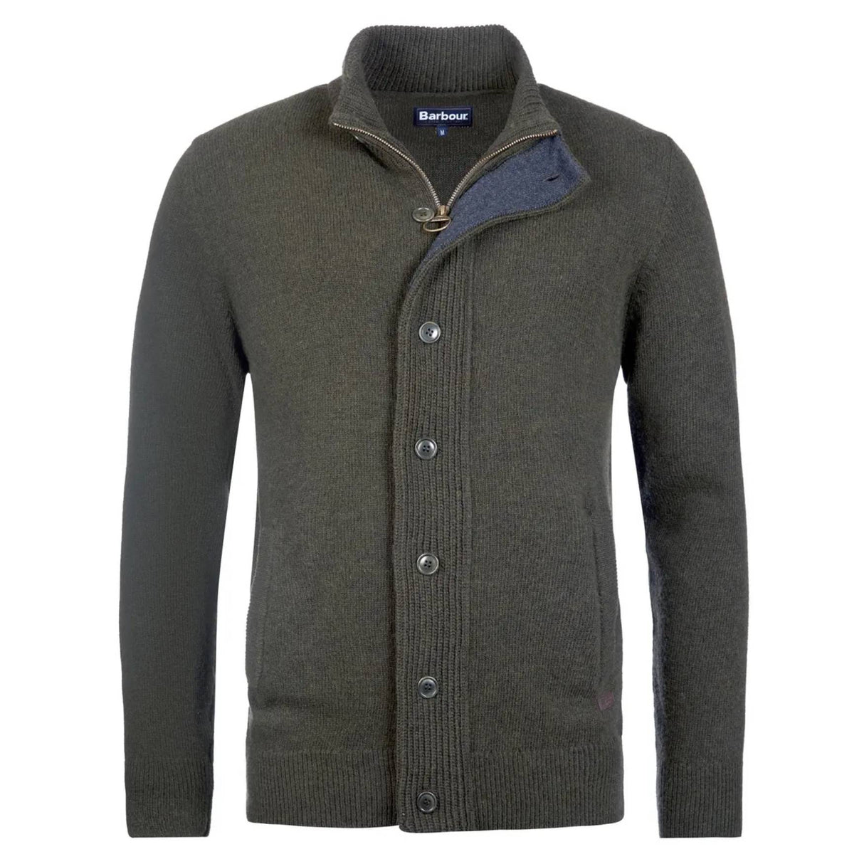 Barbour Essential Patch Zip Thru Strik - Herre - Seaweed