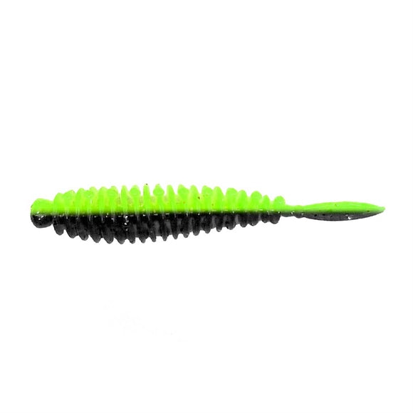 Skull Gear Flexibait Fat Worm - Chartreuse/Black - Tutti Frutti - 5 stk