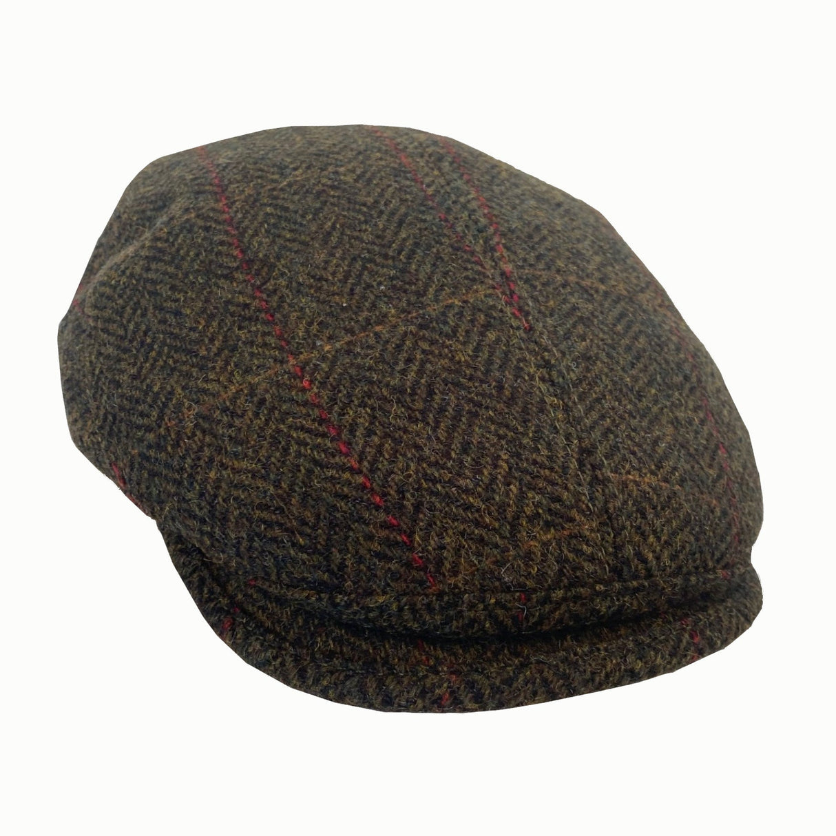Fiebig Shetland Flatcap - Herringbone/Check - Olive