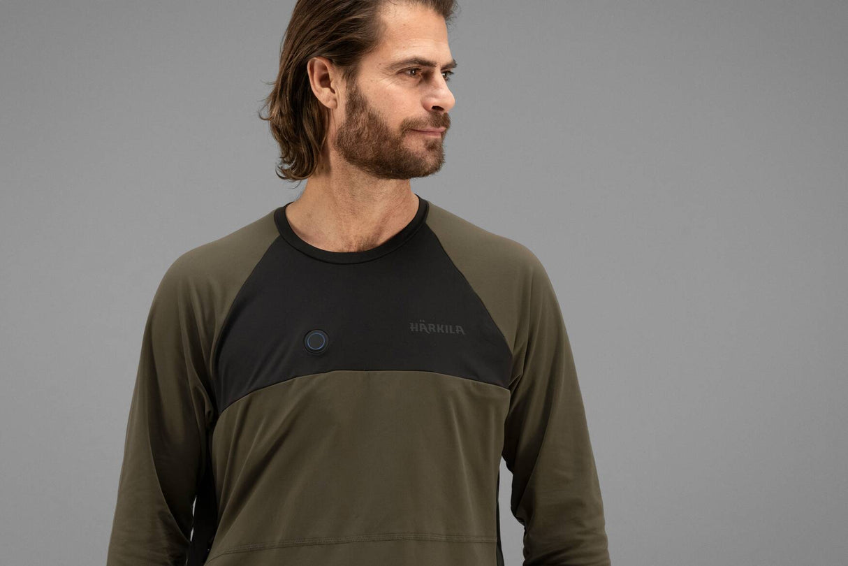 Härkila Heat L/S t-shirt - Herre - Willow green/Black