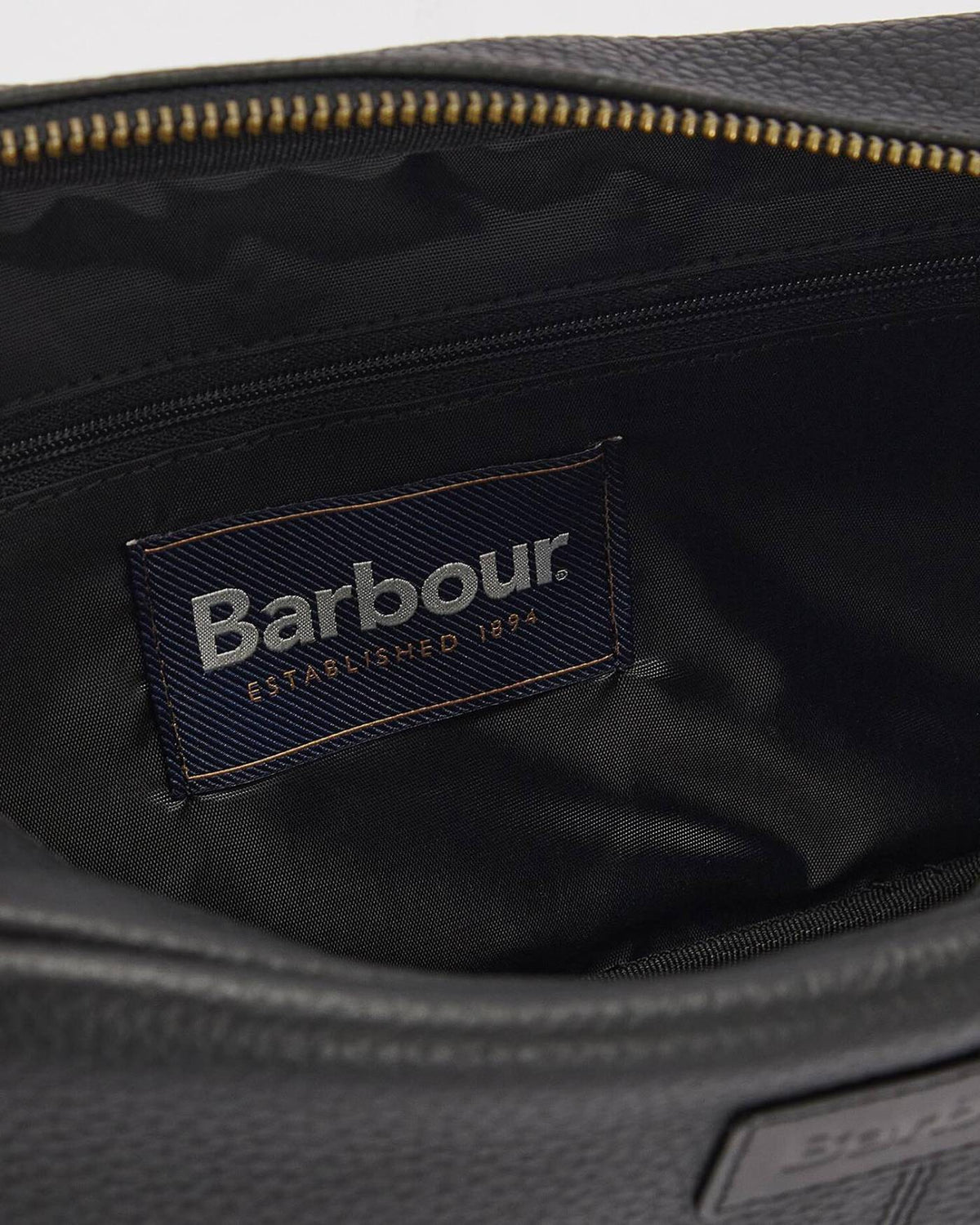 Barbour Highgate Leather Toilettaske - Sort