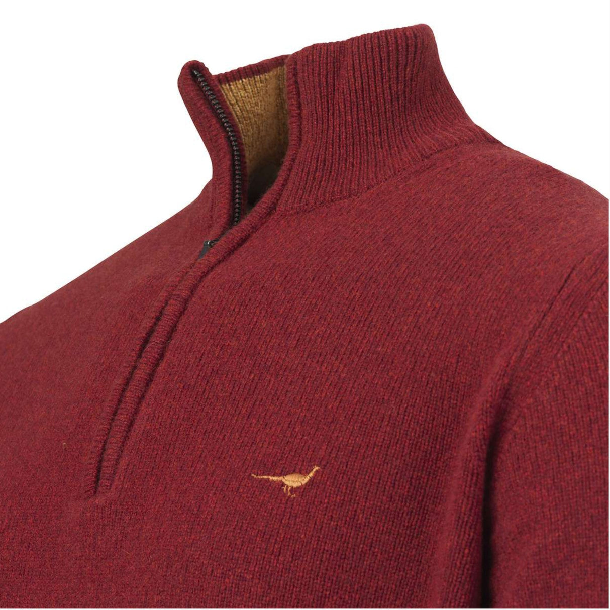 Laksen Brompton Zip Neck Strik - Herre - Wine