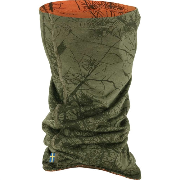 Fjällräven Lappland Neck Gaiter - Halsedisse - Green Camo-Orange Multi Camo - One size