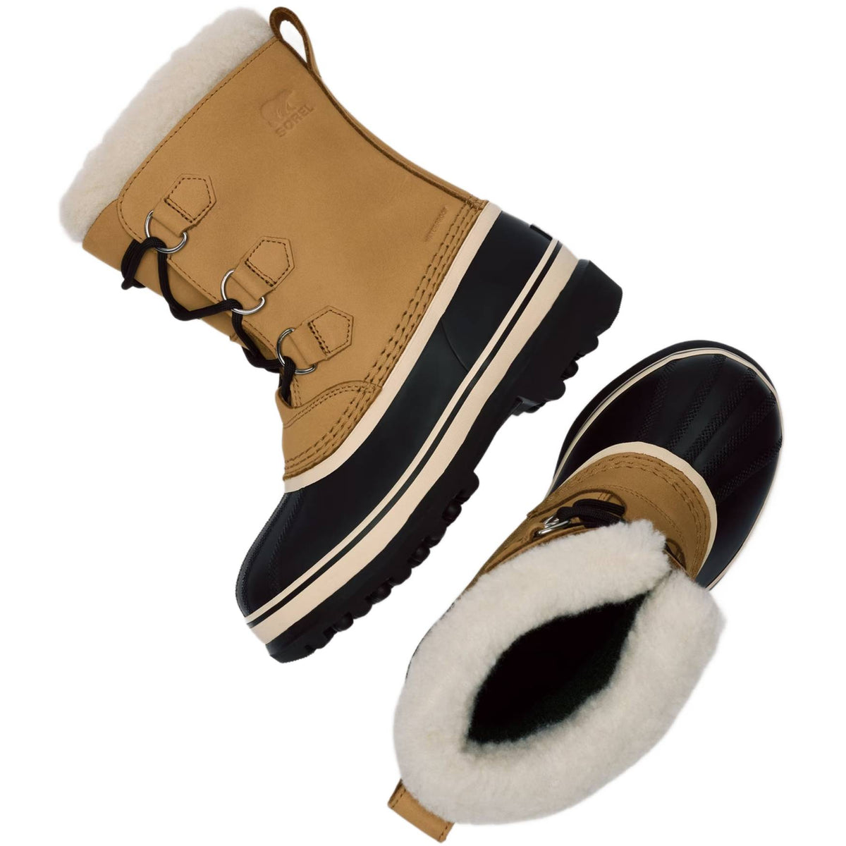 Sorel Little Kids Caribou™ WP Vinterstøvle - Børn - Caribou Buff/Black
