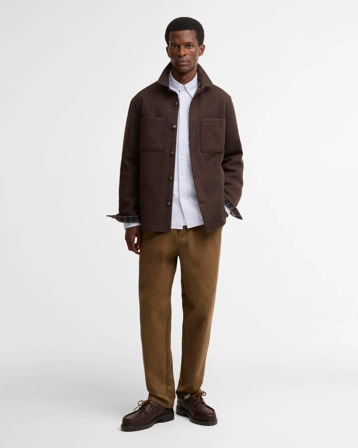 Barbour Marltown Tailored Overshirt - Herre - Dark Oak
