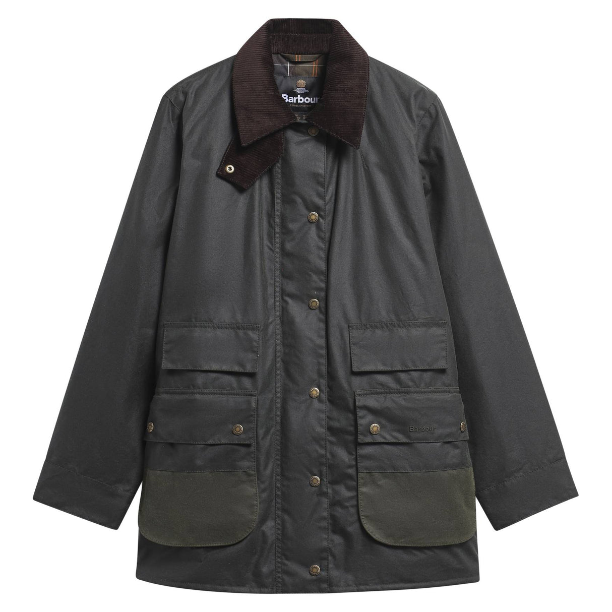 Barbour Modern Border Wax Jakke - Dame - Sage