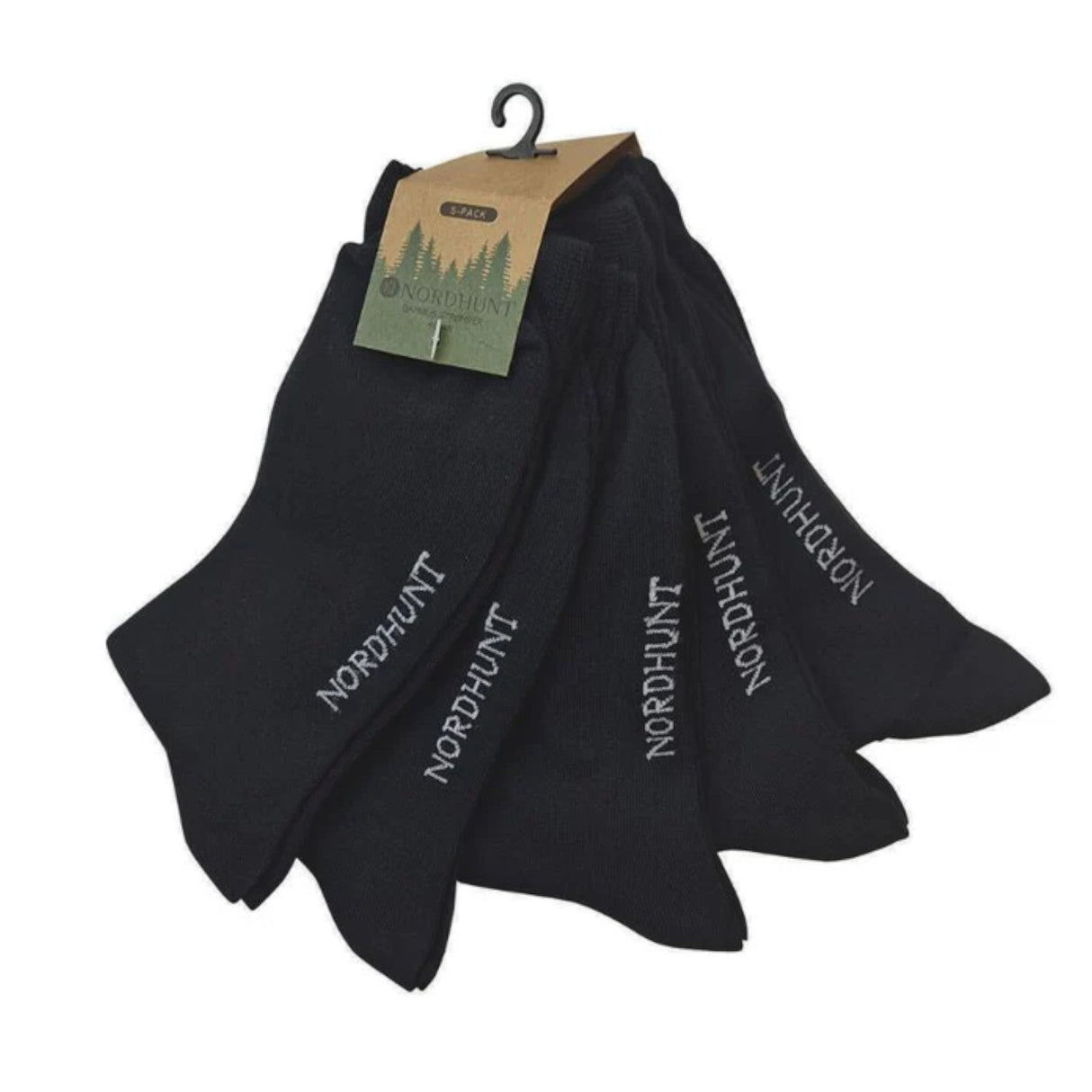Nordhunt 5-pak Sneakers Bambusstrømper - Sort