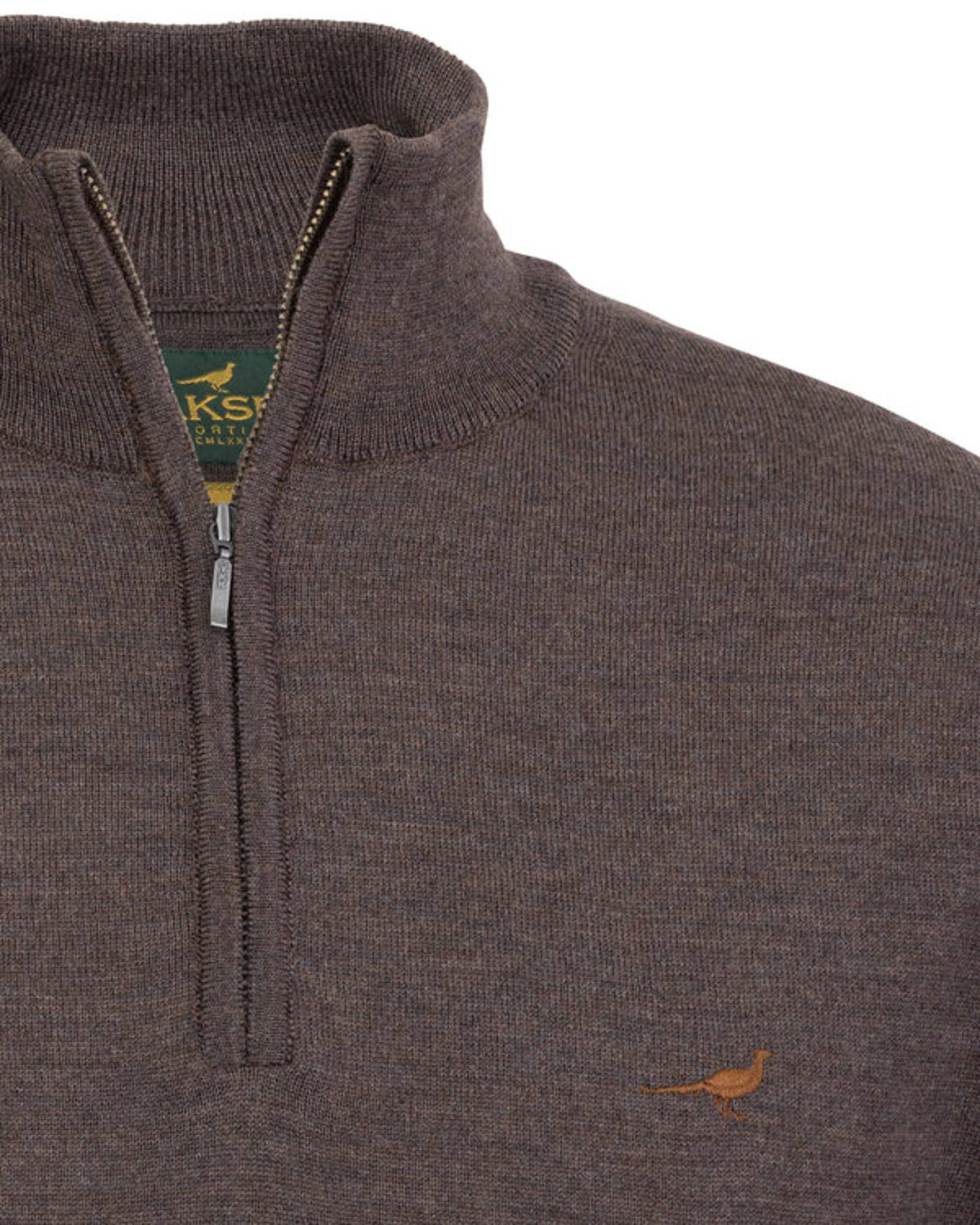 Laksen Norfolk Zip-neck Strik - Herre - Chocolate