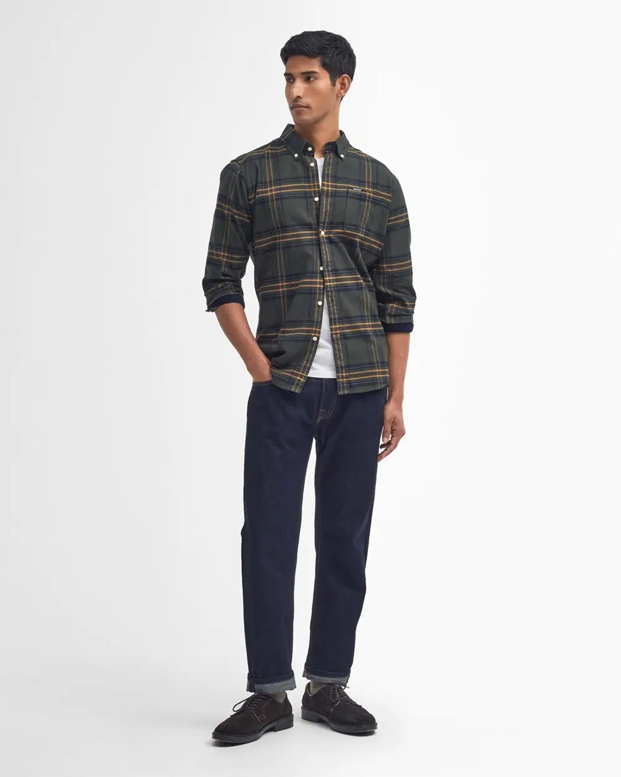 Barbour Portdown Tailored Checked Shirt - Herre - Olive