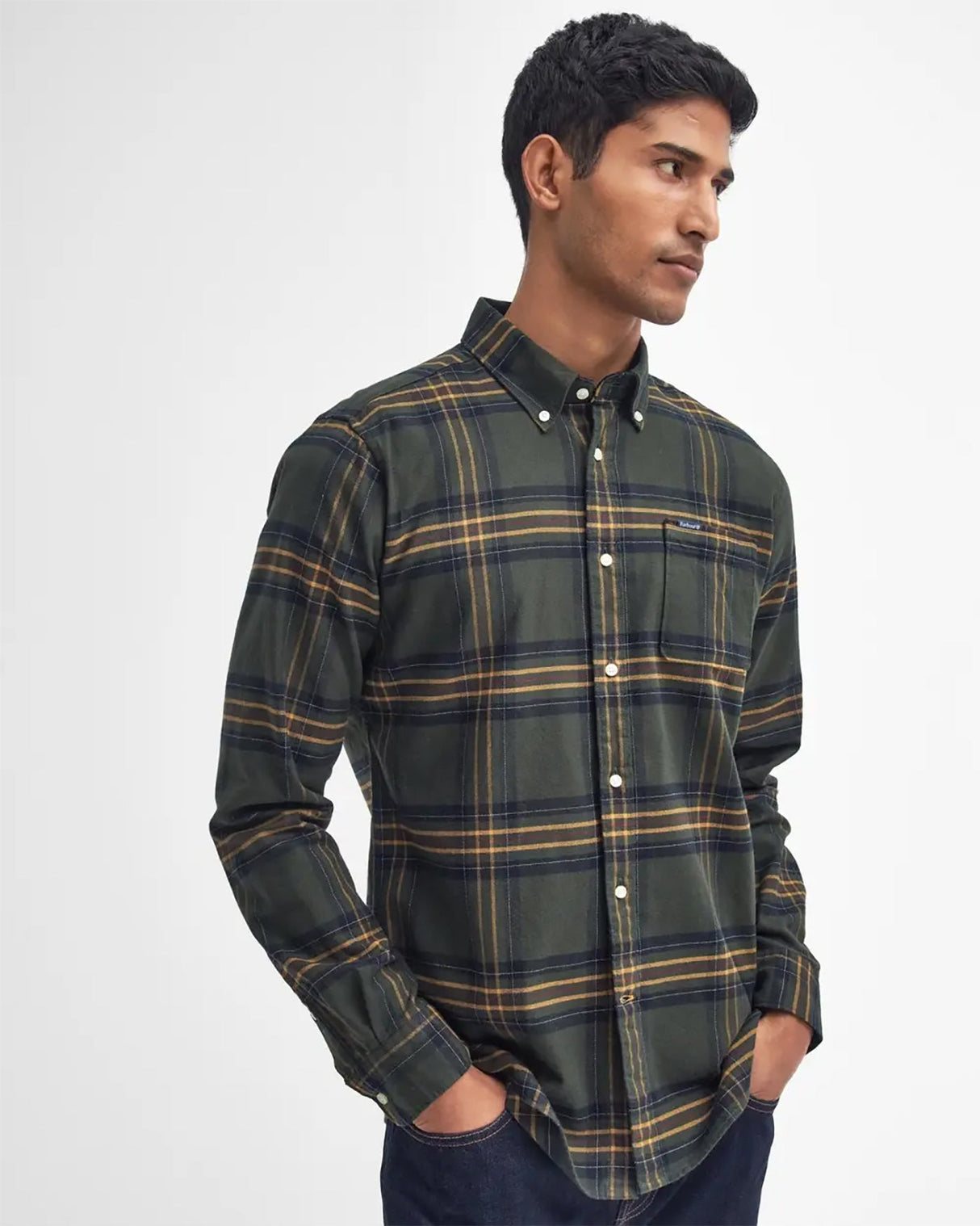 Barbour Portdown Tailored Checked Shirt - Herre - Olive