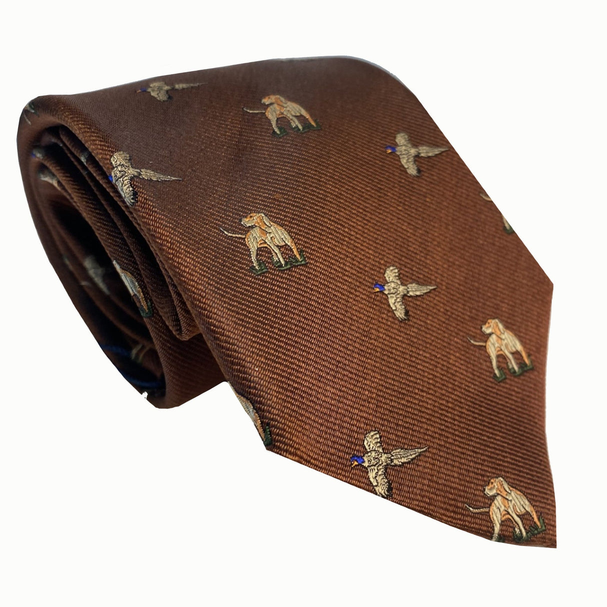 Portia Silkeslips - Herre - Orange m. Fasan/Hund