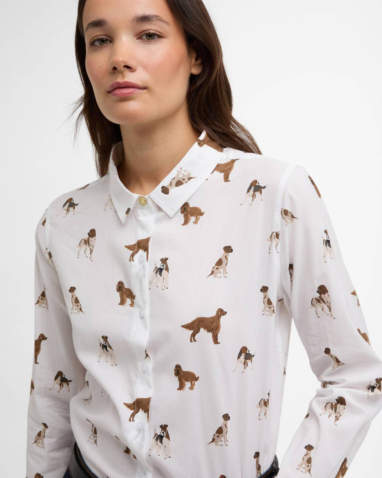 Barbour Safari Skjorte - Dame - Multi Dog Print