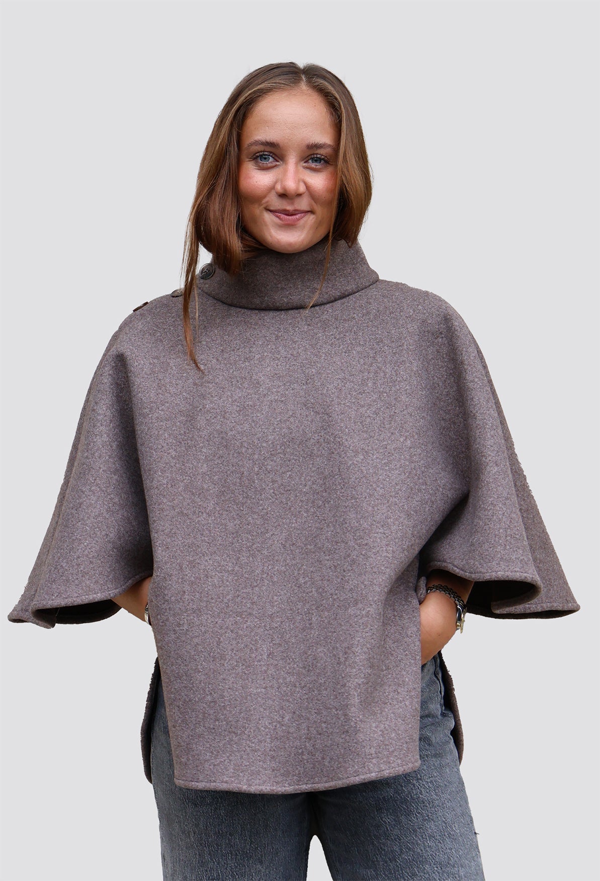 Kopenhaken Skye Poncho - Dame - Earth Brown