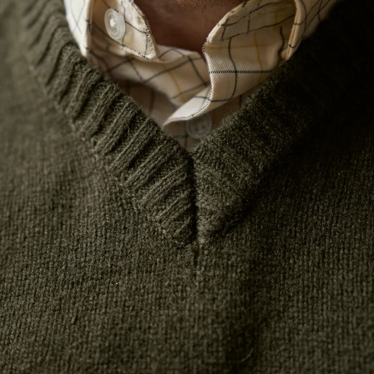 Härkila Vincent Merino V-Neck Pullover - Herre - Bombay Brown