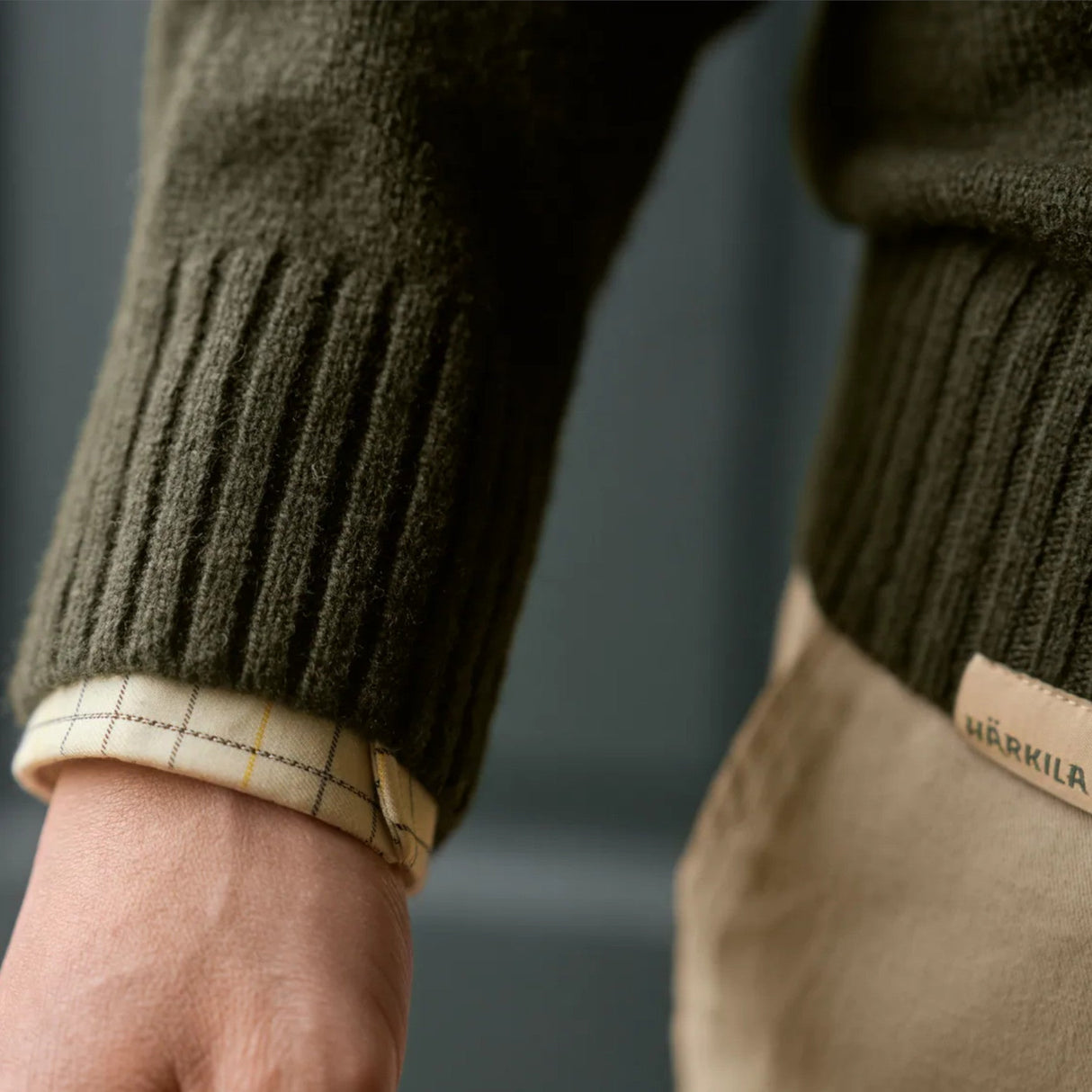 Härkila Vincent Merino V-Neck Pullover - Herre - Bombay Brown