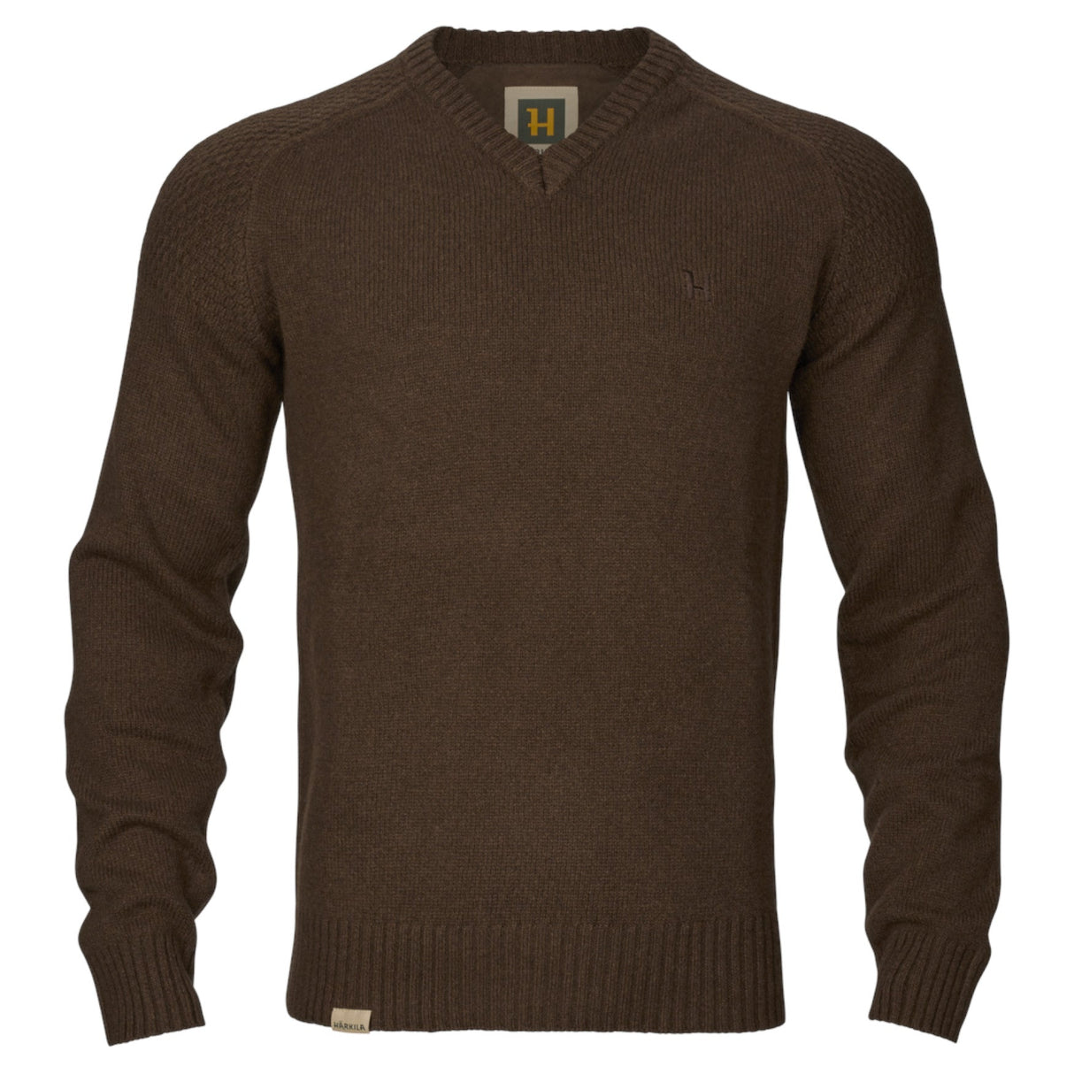Härkila Vincent Merino V-Neck Pullover - Herre - Demitasse Brown