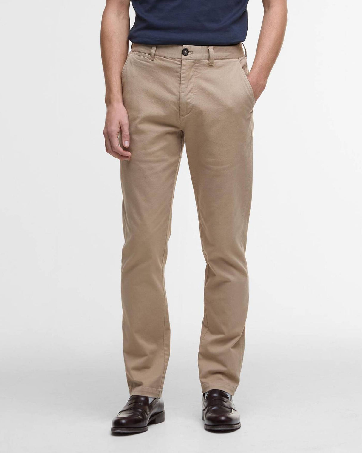 Barbour Washed Stretch Twill Tailored Buks - Herre - Washed Stone