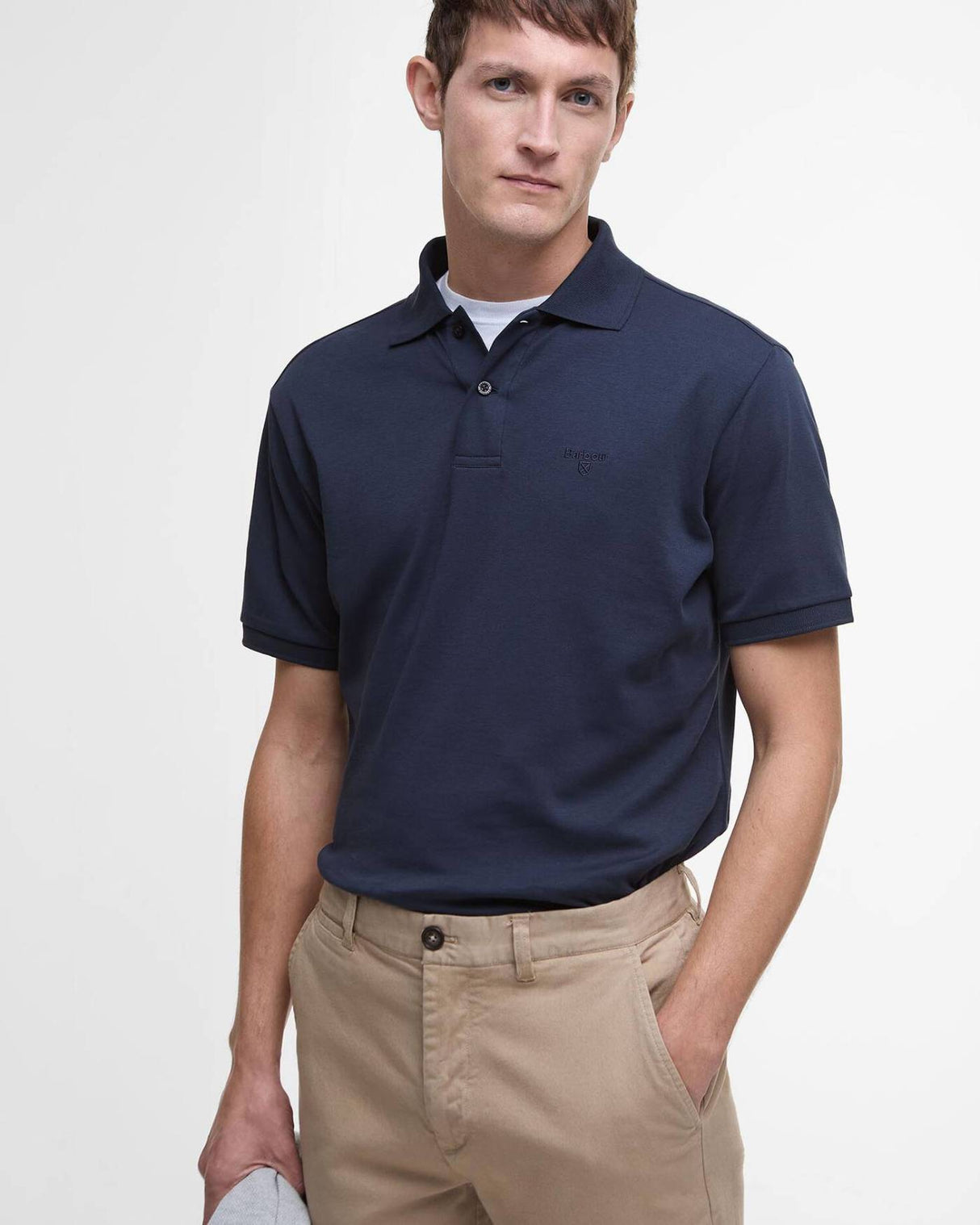 Barbour Washed Stretch Twill Tailored Buks - Herre - Washed Stone