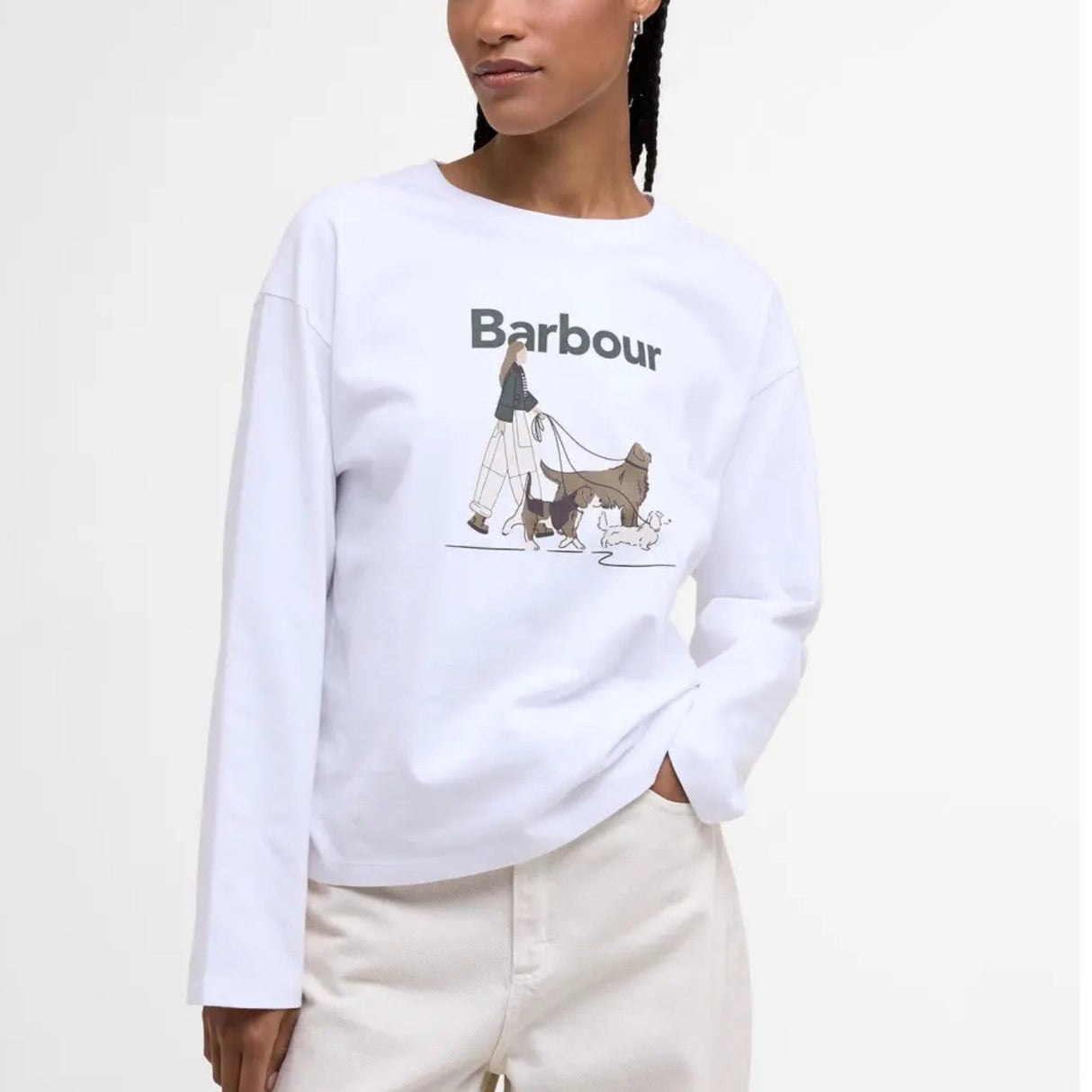 Barbour Woodhouse LS T-Shirt - Dame - Hvid