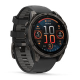 Garmin Fenix 8 Sapphire Smartwatch - AMOLED - 47 mm - Carbon Grey Titanium/Black/Pebble Grey