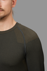 Härkila Base active L/S rund hals - Herre - Dark willow green