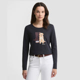 Barbour Hedley L/S T-Shirt - Dame - Dark Navy