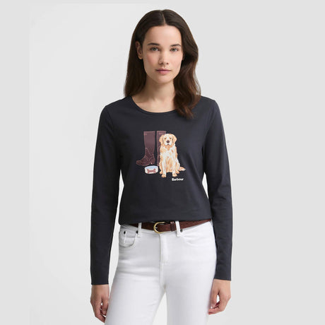 Barbour Hedley L/S T-Shirt - Dame - Dark Navy