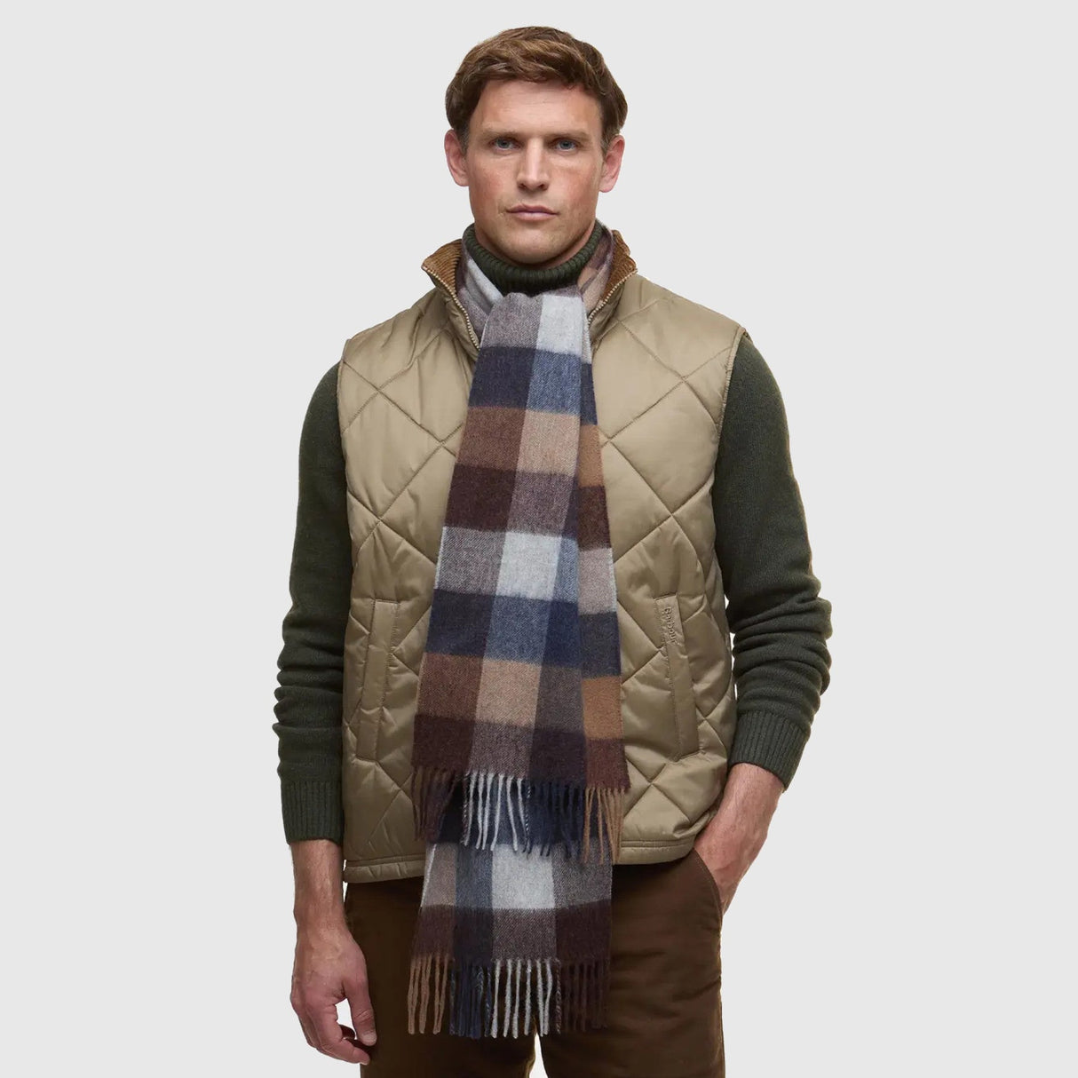 Barbour Large Tattersall Halstørklæde - Unisex - Midnight Oak