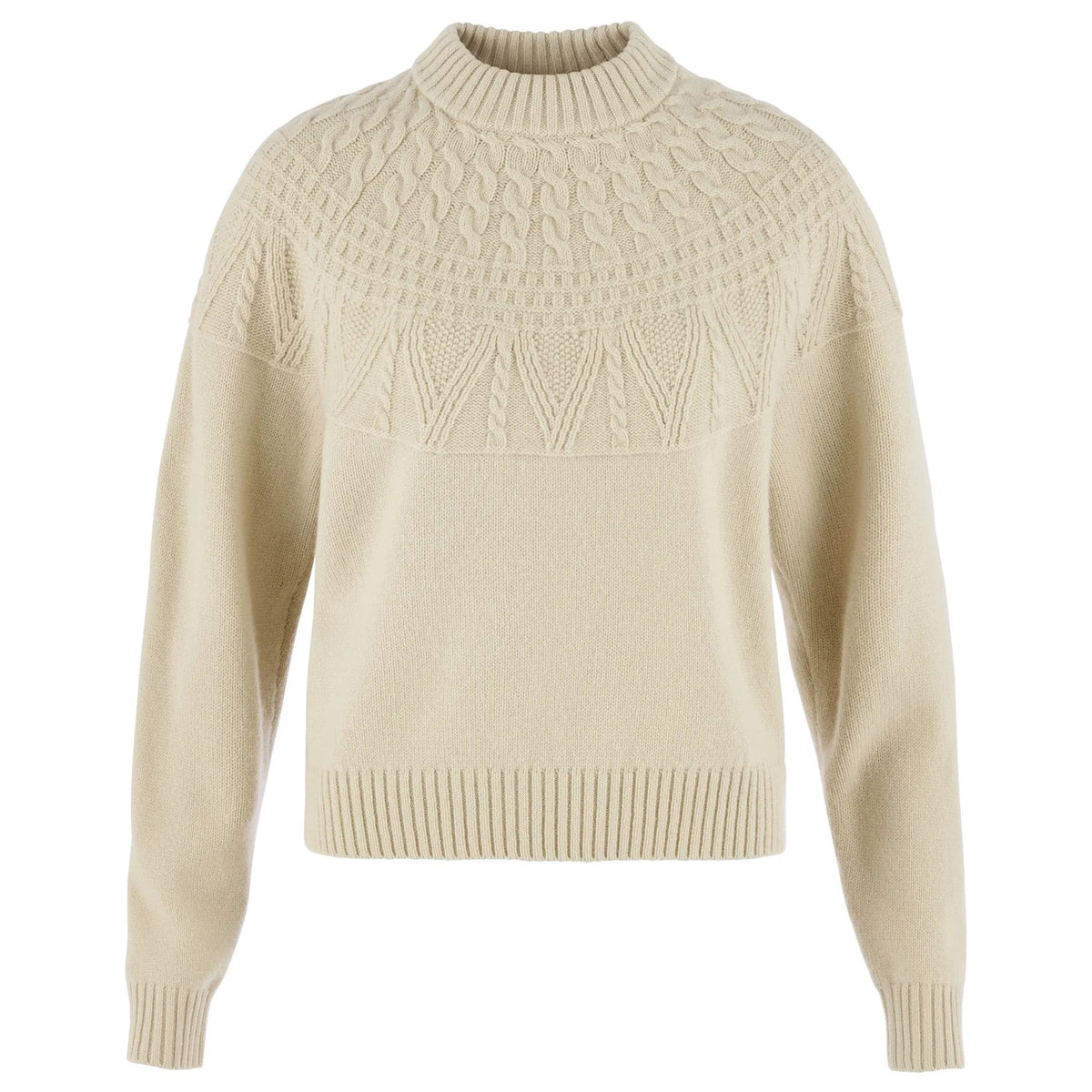 Fjällräven Övik Solid Jacquard Strik - Dame - Light Beige