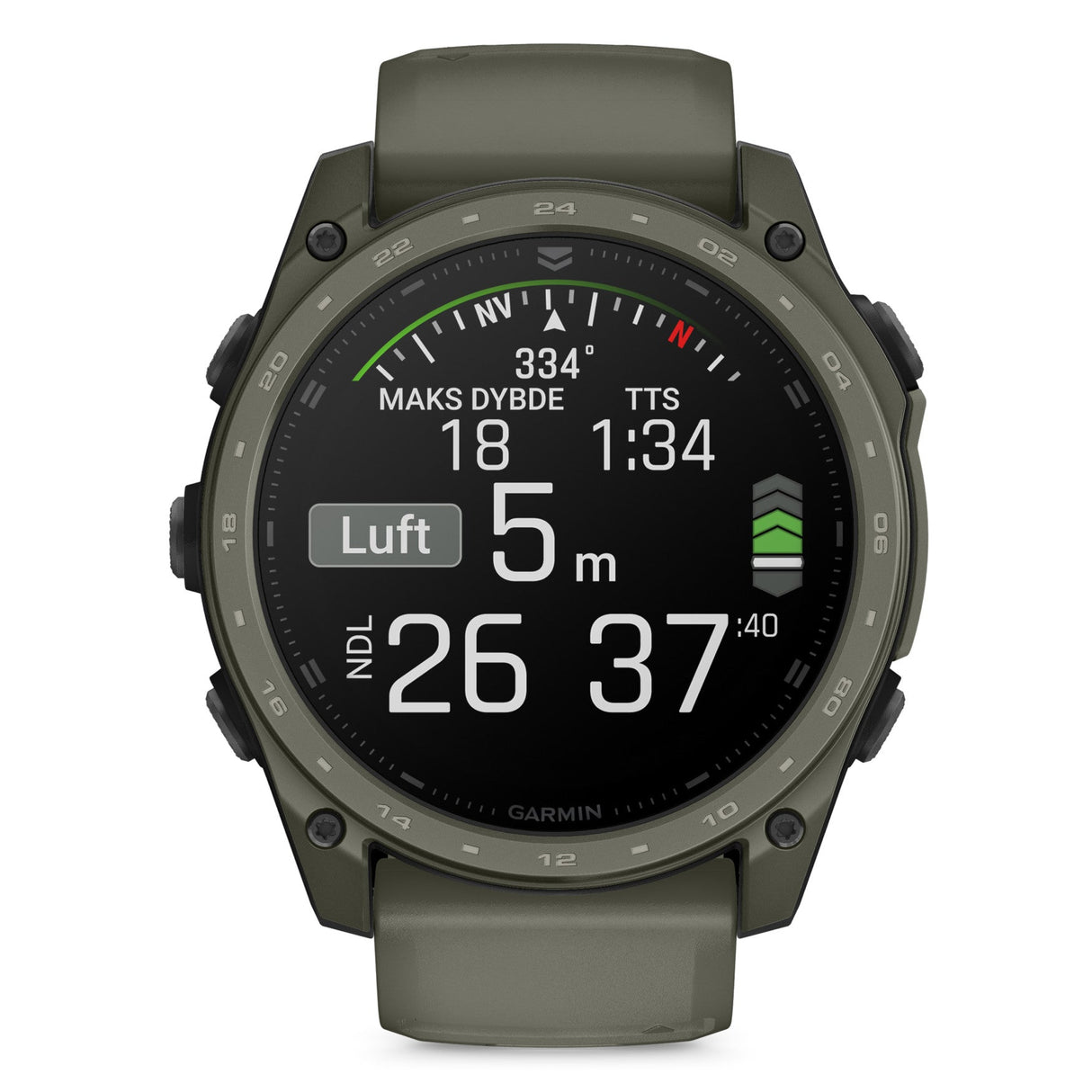 Garmin Tactix® 8 Cerakote Taktisk Smartwatch - AMOLED - 51 mm - Olive Drab