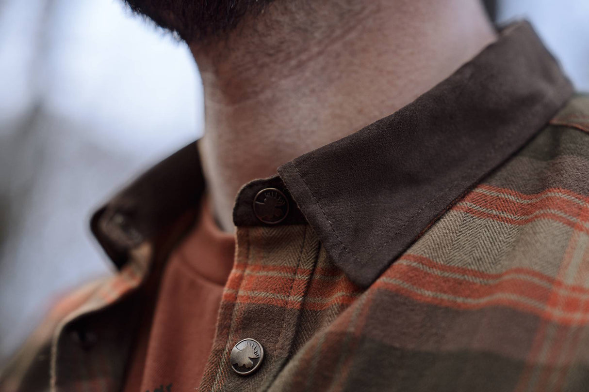 Härkila Aivak L/S Skjorte Herre - Autumn Orange Check
