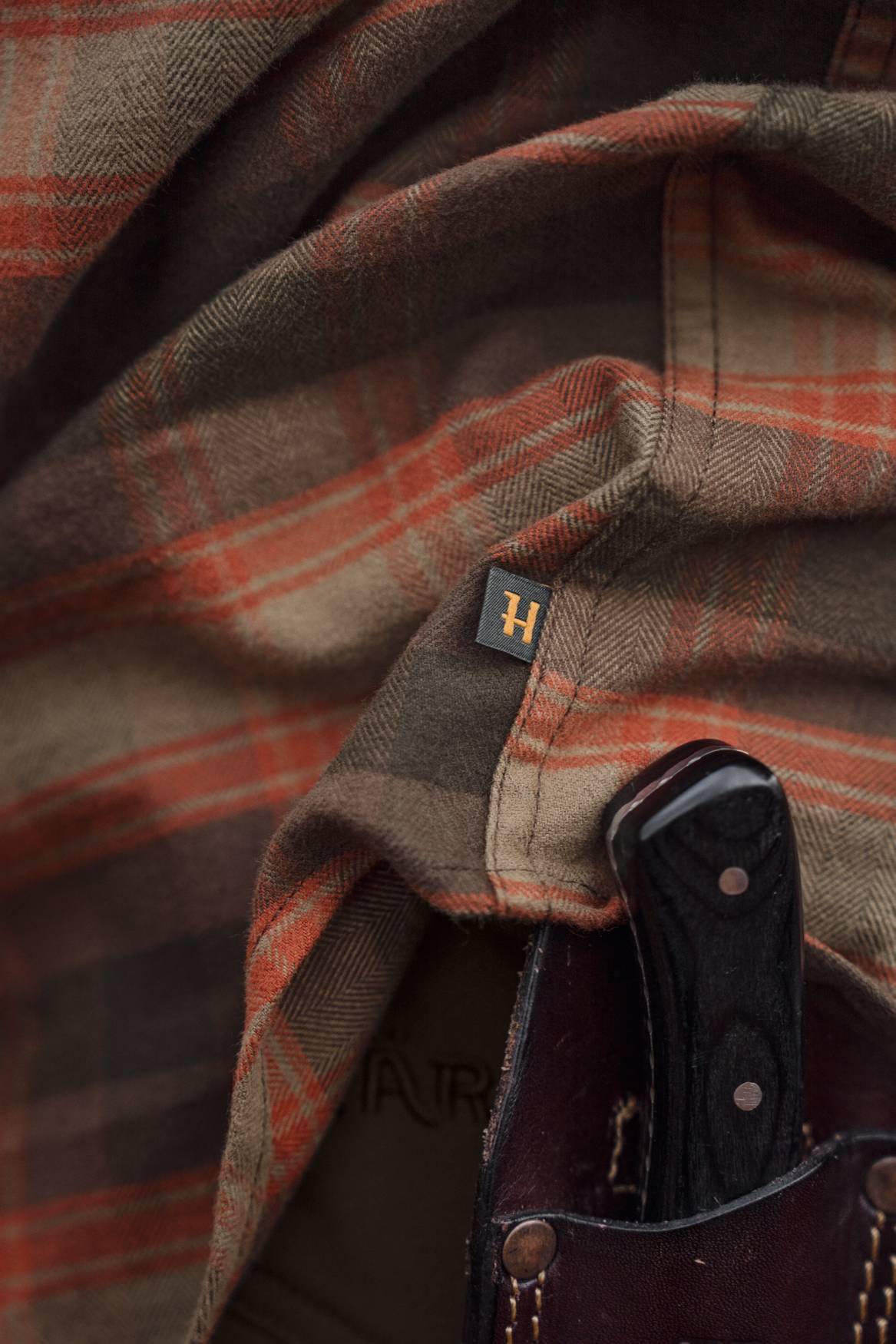 Härkila Aivak L/S Skjorte Herre - Autumn Orange Check