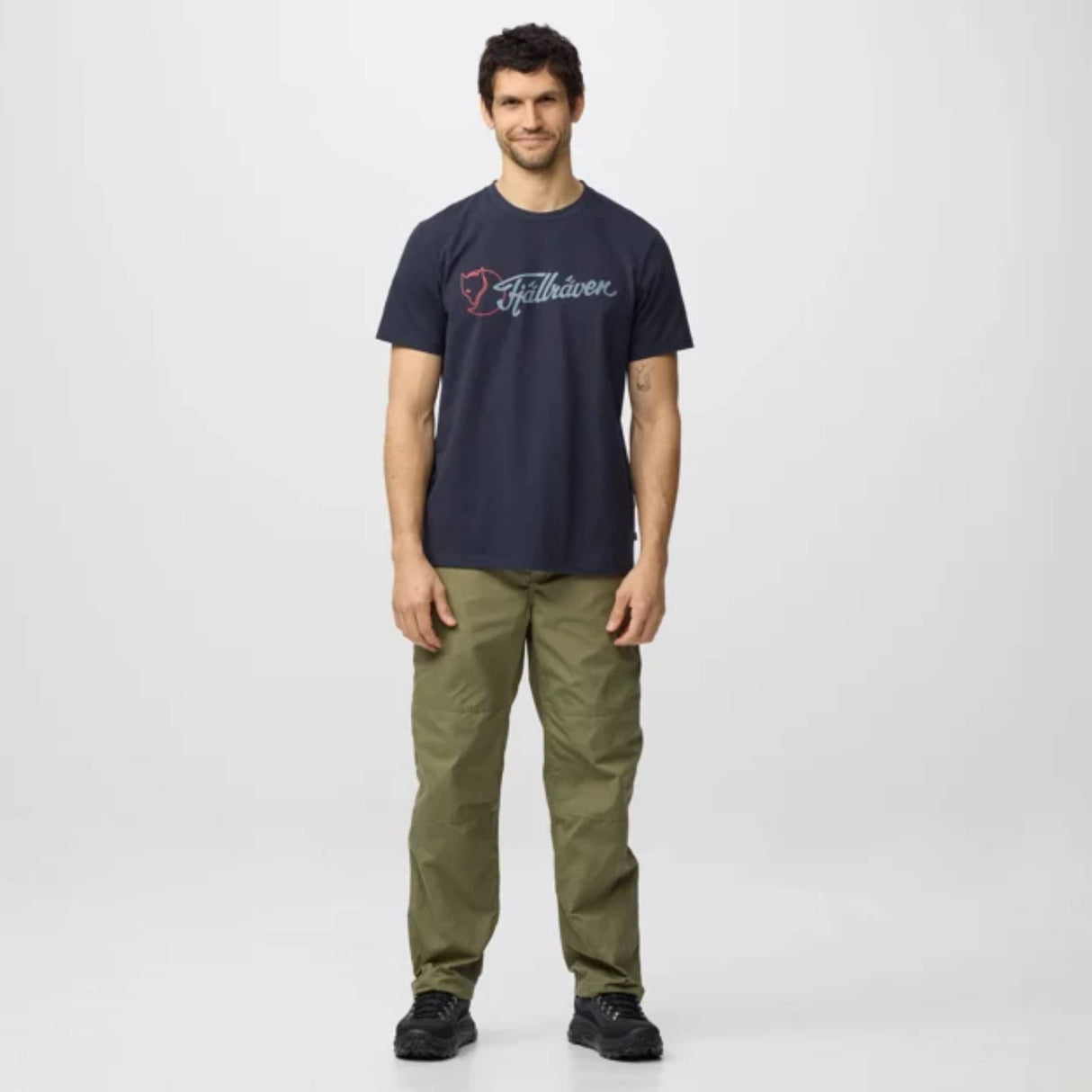 Fjällräven Archive Logo T-Shirt - Herre - Dark Navy