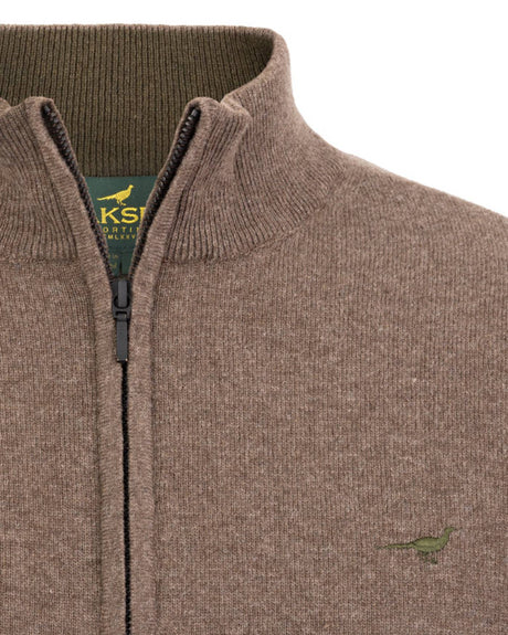Laksen Brompton Zip Neck Strik - Herre - Camel
