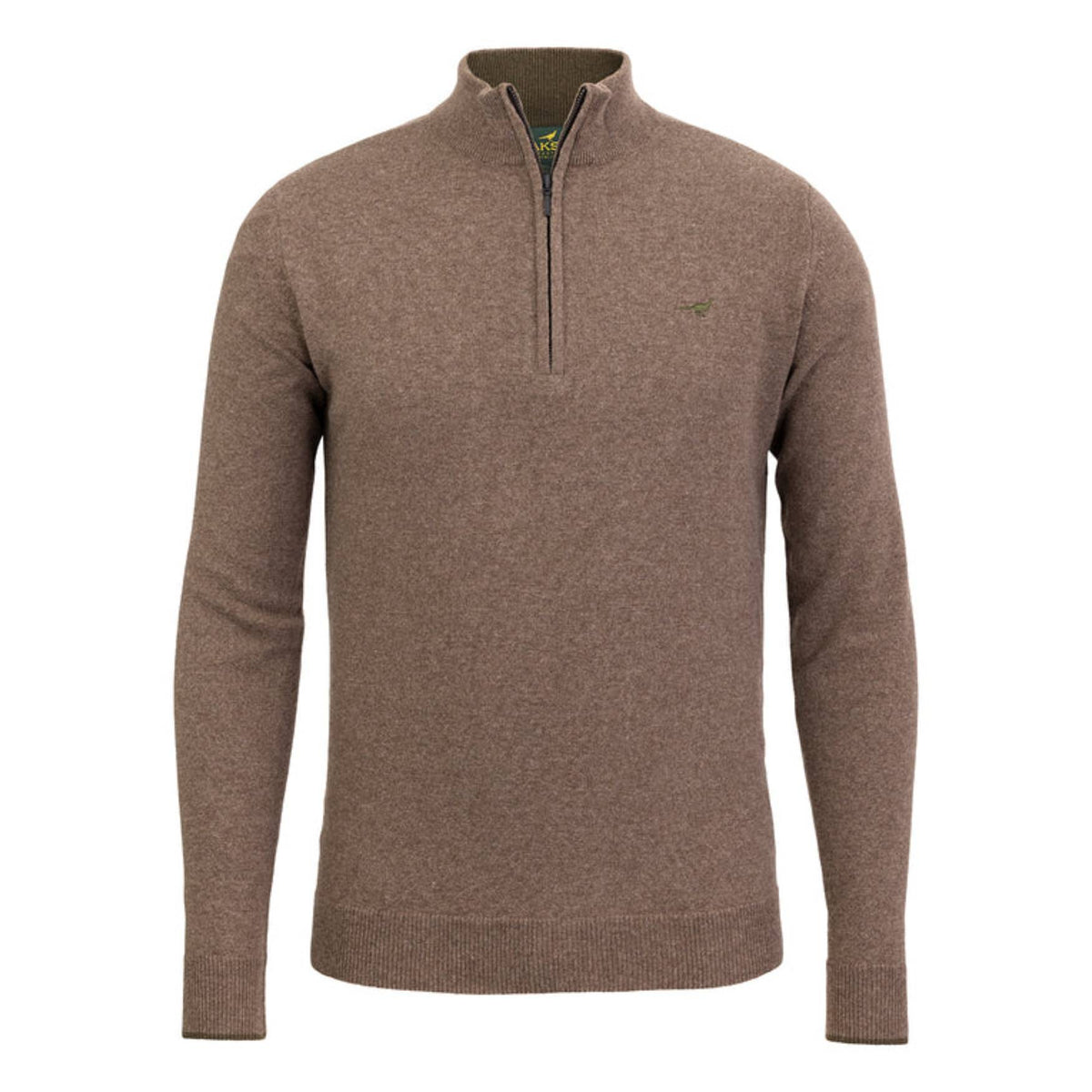 Laksen Brompton Zip Neck Strik - Herre - Camel