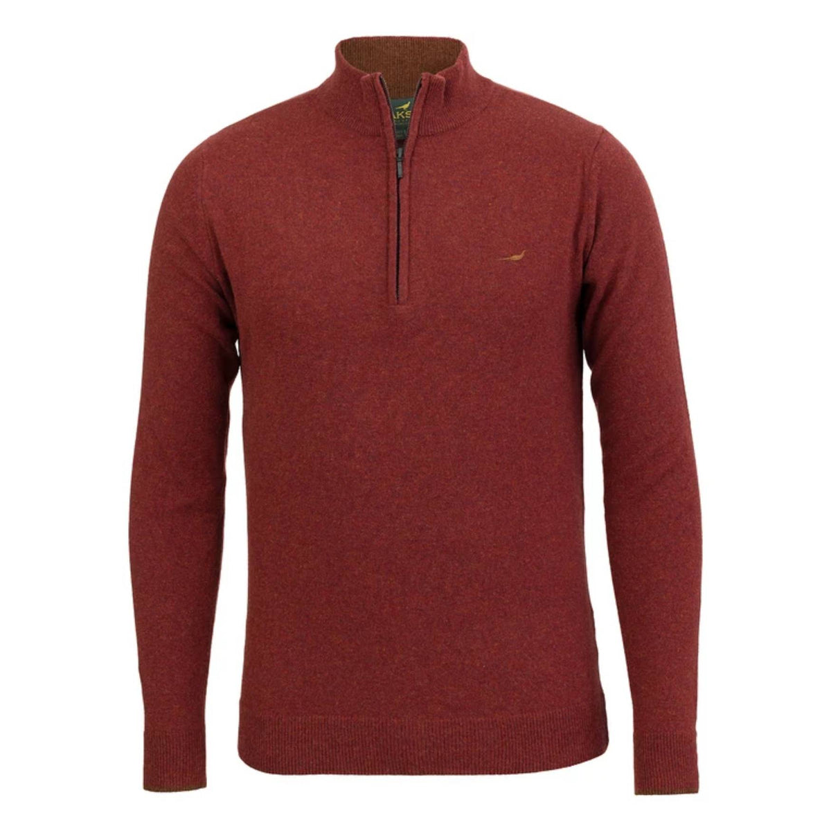 Laksen Brompton Zip Neck Strik - Herre - Rusty