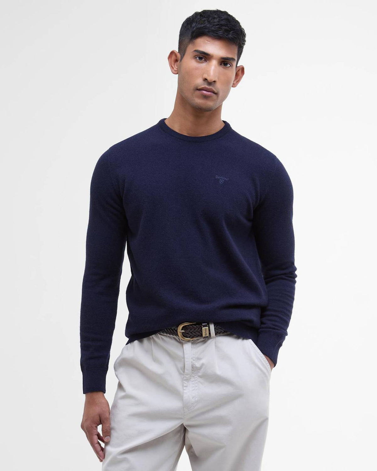 Barbour Essential Lambswool Crew - Herre - Navy